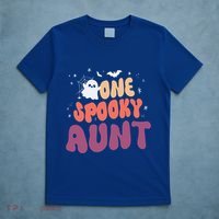 Groovy One Spooky Aunt Boo Ghost Halloween Pumpkin Gift T-Shirt thumb 5