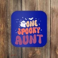 Groovy One Spooky Aunt Boo Ghost Halloween Pumpkin Gift Coaster thumb 0
