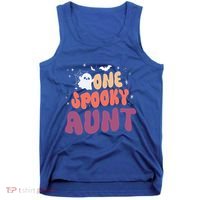 Groovy One Spooky Aunt Boo Ghost Halloween Pumpkin Gift Tank Top thumb 0