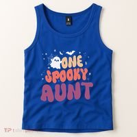 Groovy One Spooky Aunt Boo Ghost Halloween Pumpkin Gift Tank Top thumb 2
