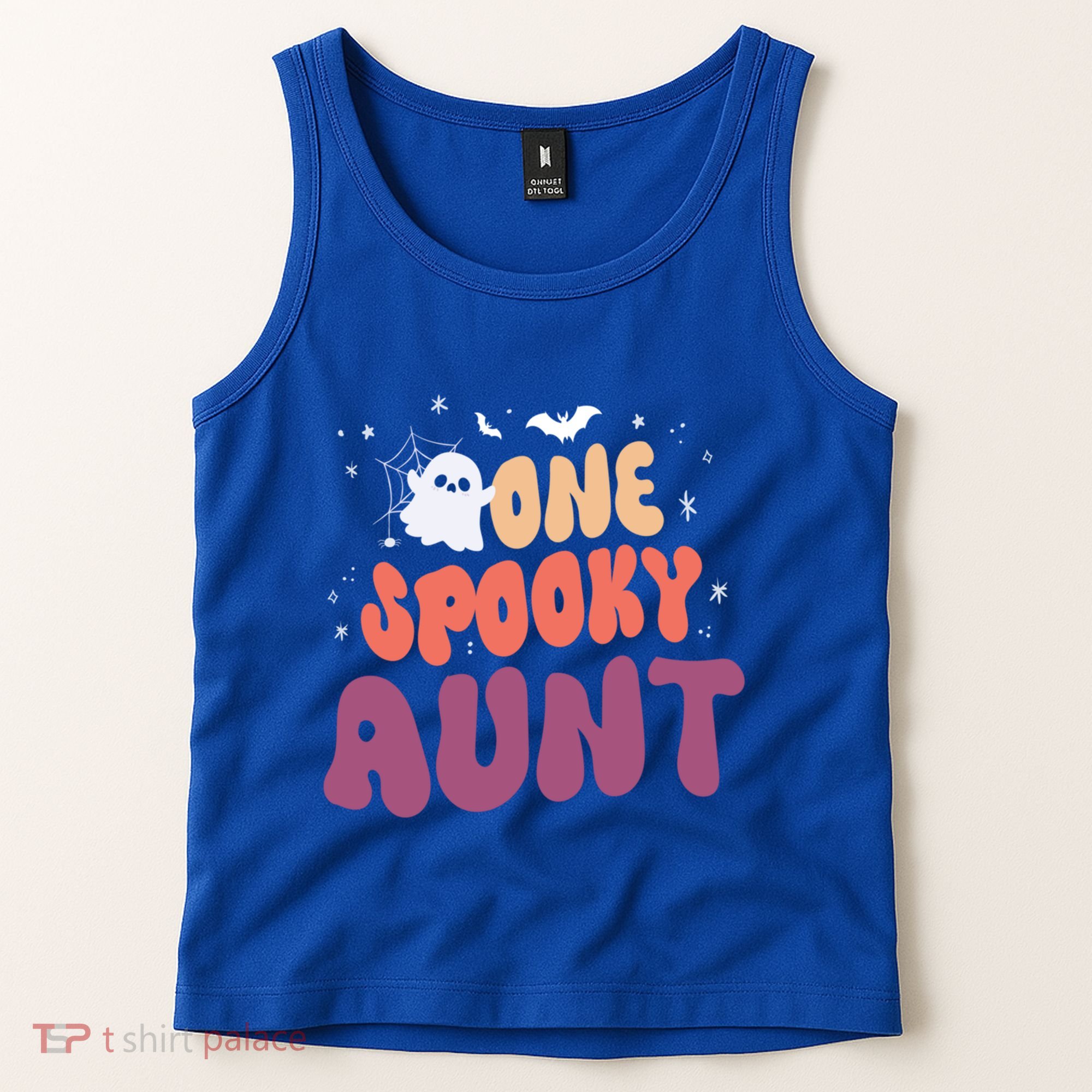 Groovy One Spooky Aunt Boo Ghost Halloween Pumpkin Gift Tank Top