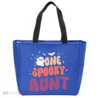 Groovy One Spooky Aunt Boo Ghost Halloween Pumpkin Gift Tote Bag thumb 0