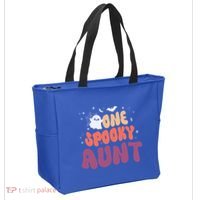 Groovy One Spooky Aunt Boo Ghost Halloween Pumpkin Gift Tote Bag thumb 2