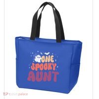 Groovy One Spooky Aunt Boo Ghost Halloween Pumpkin Gift Tote Bag thumb 3