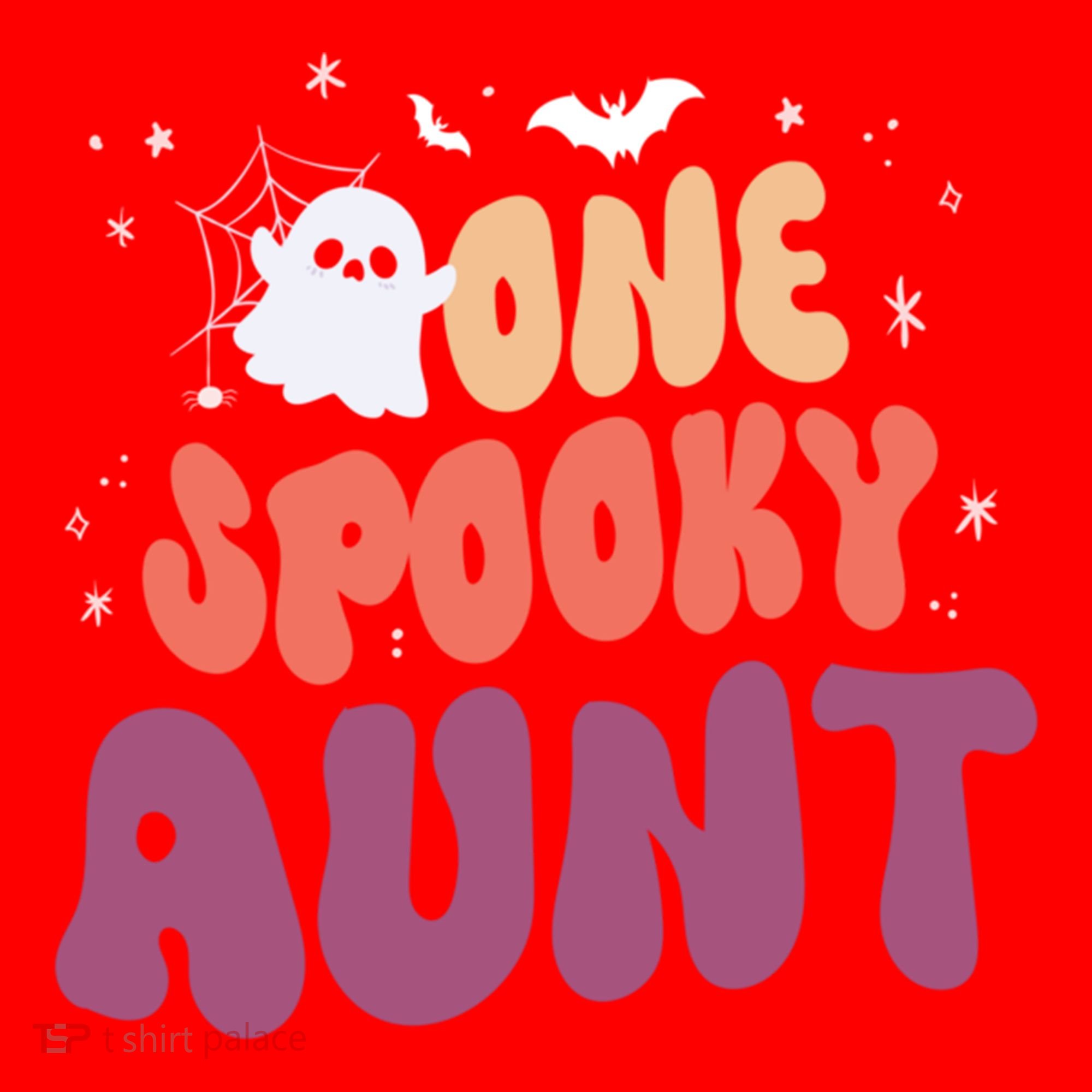 Groovy One Spooky Aunt Boo Ghost Halloween Pumpkin Gift Santa Hat