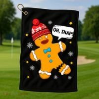 Gingerbread Oh Snap Christmas Funny Gift Golf Towel thumb 1