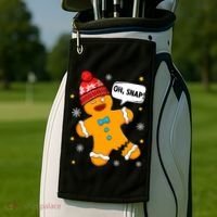 Gingerbread Oh Snap Christmas Funny Gift Golf Towel thumb 2