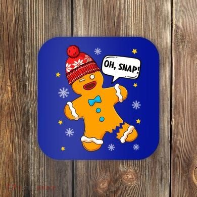 Gingerbread Oh Snap Christmas Funny Gift Coaster