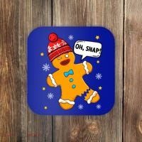 Gingerbread Oh Snap Christmas Funny Gift Coaster thumb 0