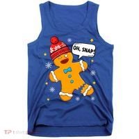 Gingerbread Oh Snap Christmas Funny Gift Tank Top thumb 0