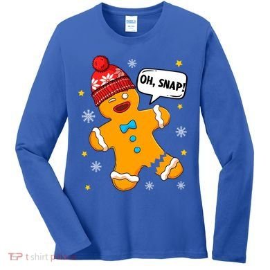 Gingerbread Oh Snap Christmas Funny Gift Women's Long Sleeve Shirt