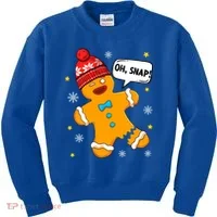Gingerbread Oh Snap Christmas Funny Gift Kids Sweatshirt thumb 0