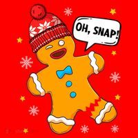 Gingerbread Oh Snap Christmas Funny Gift Santa Hat thumb 1