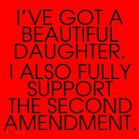 Got A Beautiful Daughter Support The Second Amendment Santa Hat thumb 1
