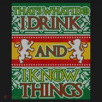 GOT I Drink and I Know Things Ugly Christmas Doggie Tank thumb 4