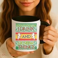 GOT I Drink and I Know Things Ugly Christmas Coffee Mug thumb 3