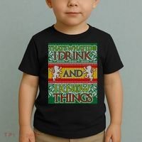 GOT I Drink and I Know Things Ugly Christmas Toddler T-Shirt thumb 2