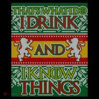 GOT I Drink and I Know Things Ugly Christmas Kids T-Shirt thumb 4