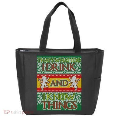 GOT I Drink and I Know Things Ugly Christmas Tote Bag
