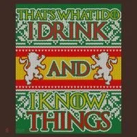 GOT I Drink and I Know Things Ugly Christmas Beanie thumb 2
