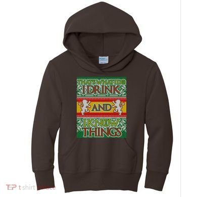 GOT I Drink and I Know Things Ugly Christmas Kids Hoodie