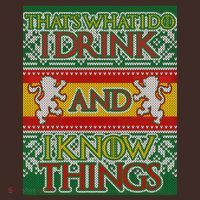 GOT I Drink and I Know Things Ugly Christmas Kids Hoodie thumb 2