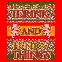 GOT I Drink and I Know Things Ugly Christmas Santa Hat thumb 1