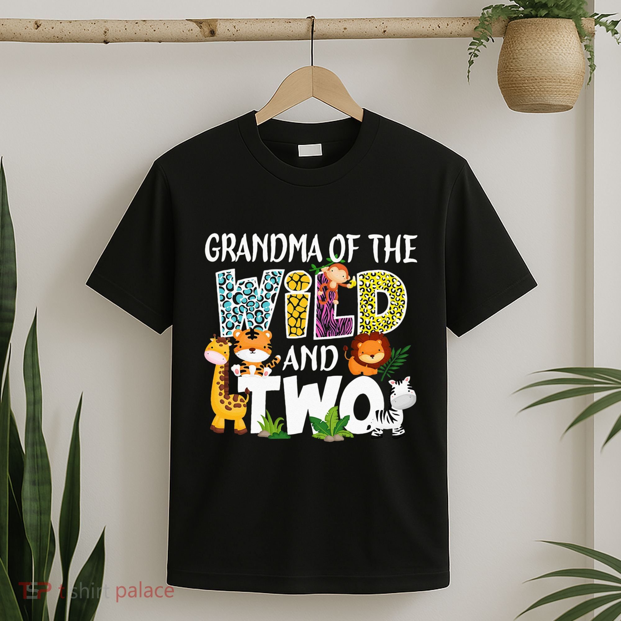 Grandma Of The Wild and Two Zoo Safari Jungle Birthday T-Shirt