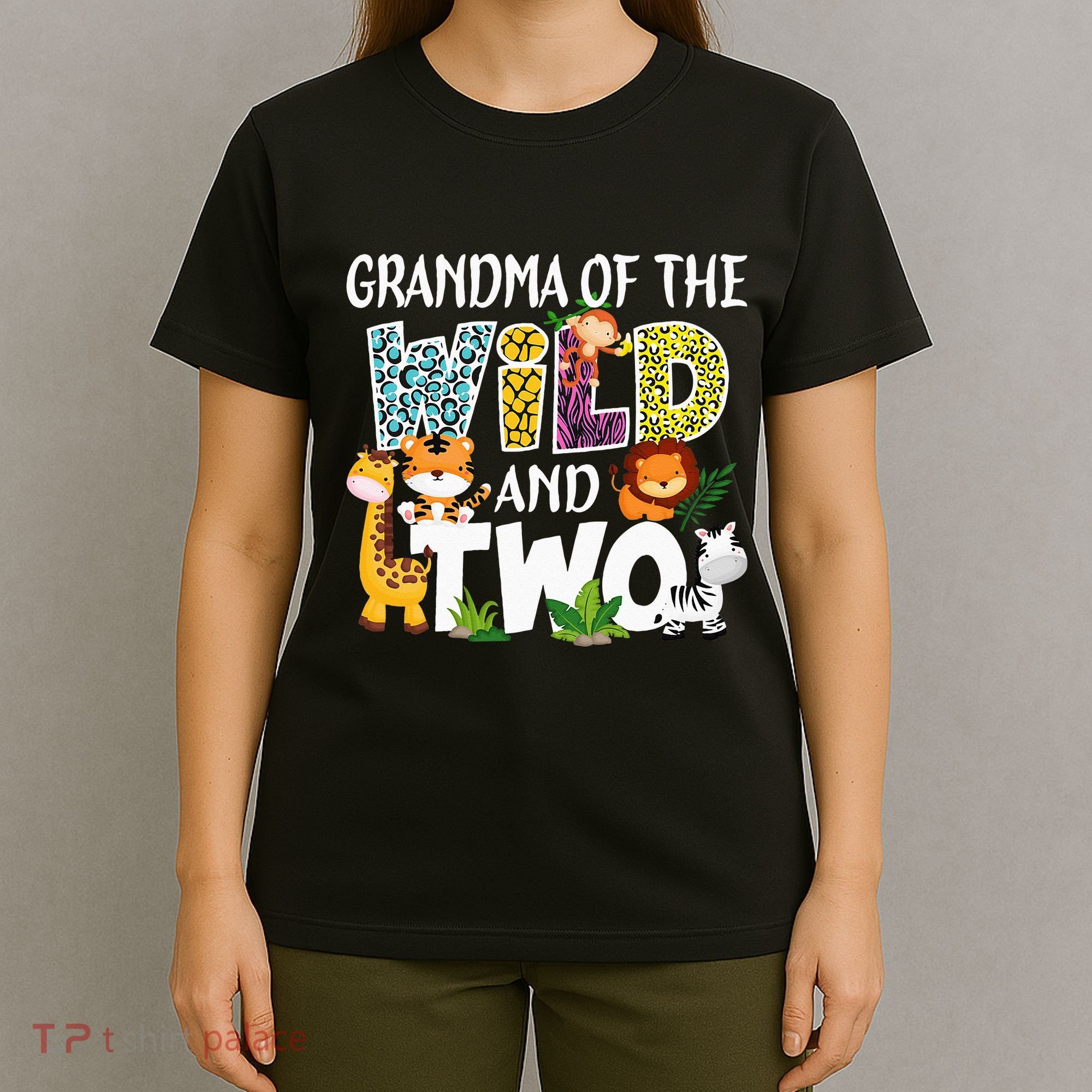 Grandma Of The Wild and Two Zoo Safari Jungle Birthday T-Shirt