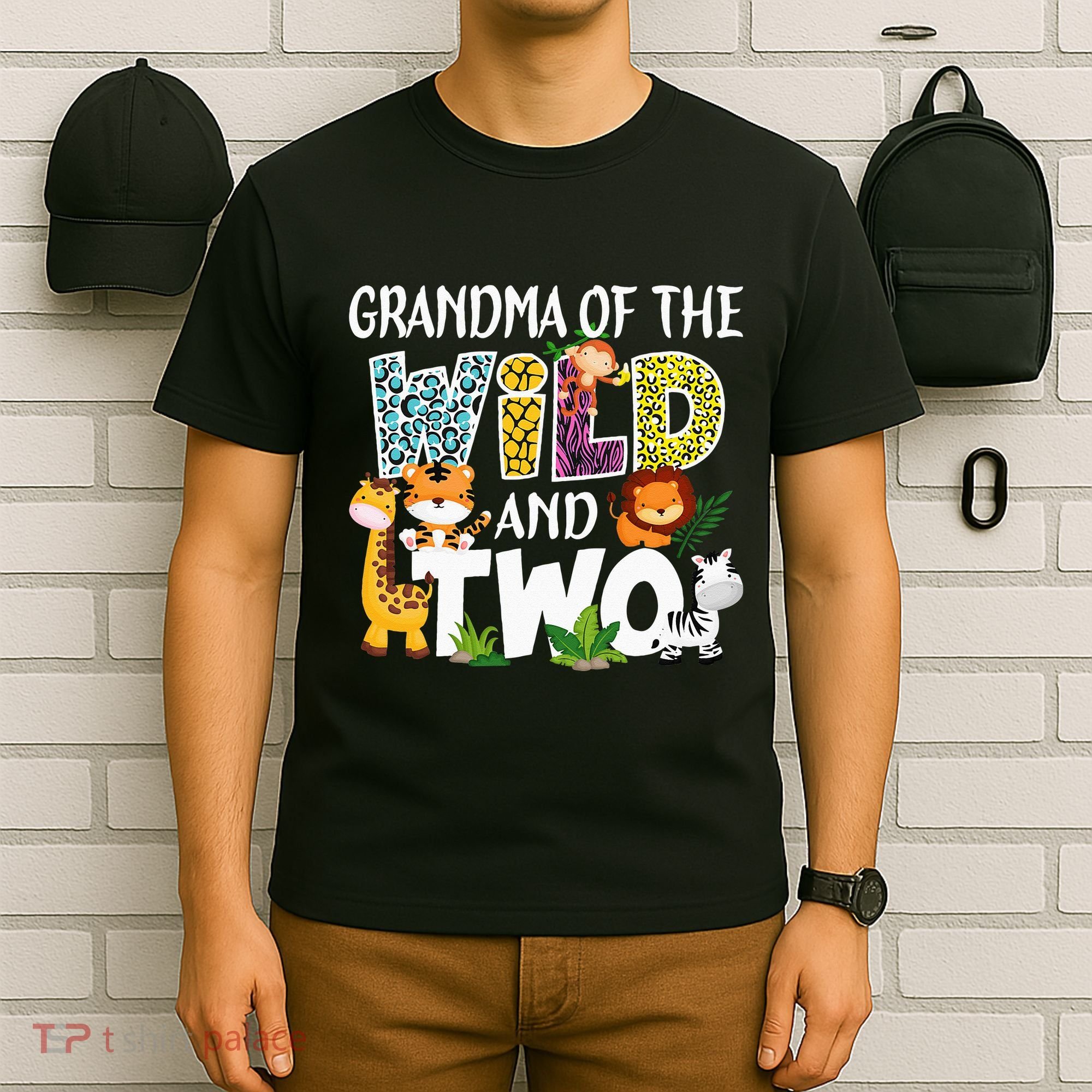 Grandma Of The Wild and Two Zoo Safari Jungle Birthday T-Shirt