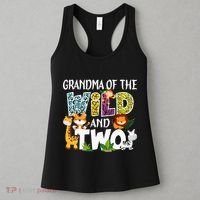 Grandma Of The Wild and Two Zoo Safari Jungle Birthday Women's Tank Top thumb 3