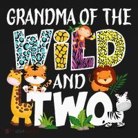 Grandma Of The Wild and Two Zoo Safari Jungle Birthday Women's Tank Top thumb 5