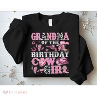 Grandma Of The Birthday Cow Girl Rodeo Cow Girl Birthday Sweatshirt thumb 2