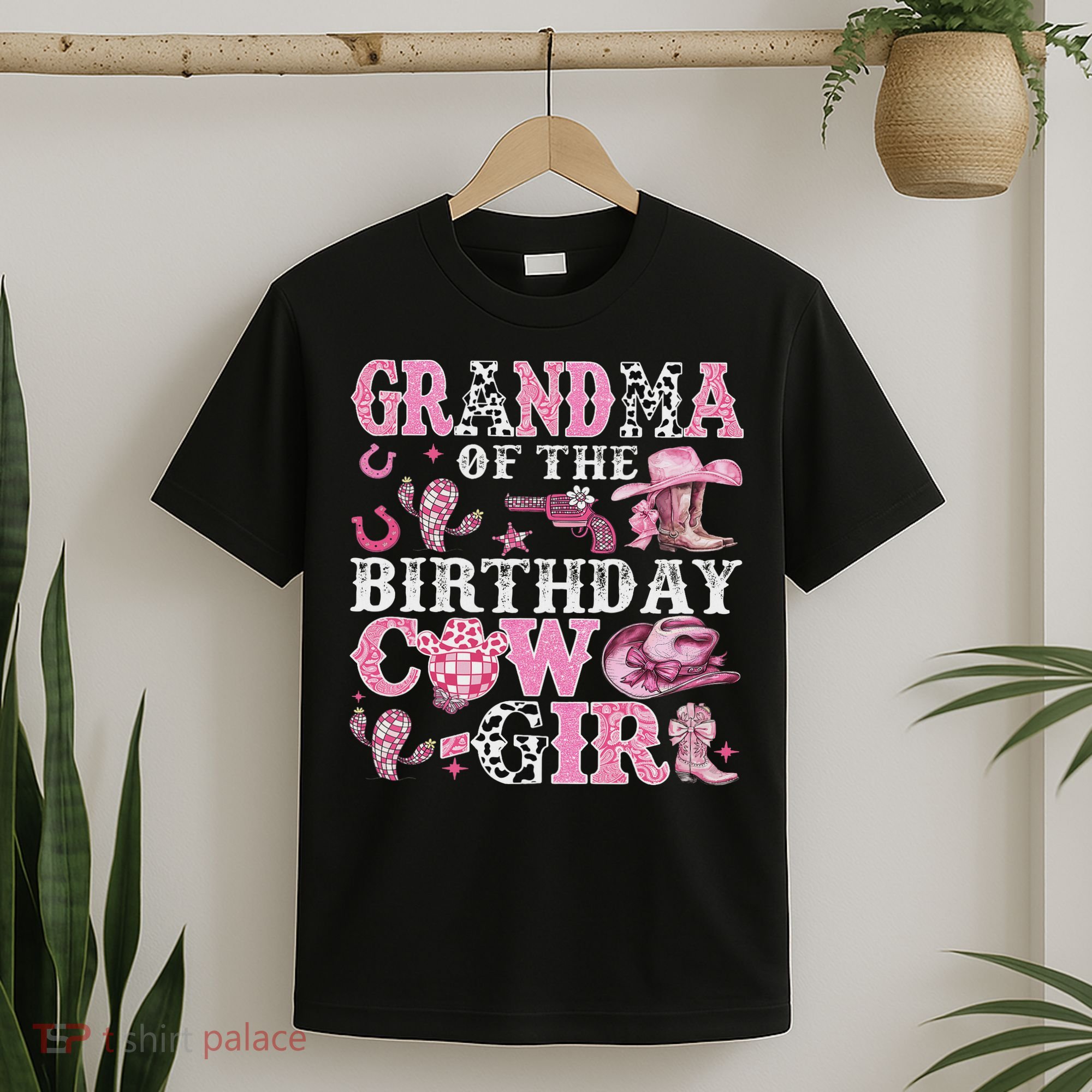 Grandma Of The Birthday Cow Girl Rodeo Cow Girl Birthday T-Shirt