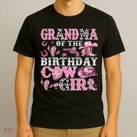 Grandma Of The Birthday Cow Girl Rodeo Cow Girl Birthday T-Shirt thumb 3