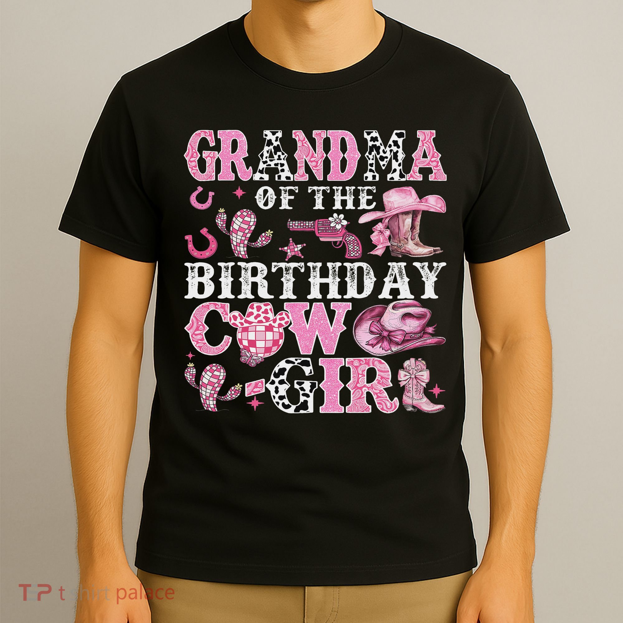 Grandma Of The Birthday Cow Girl Rodeo Cow Girl Birthday T-Shirt