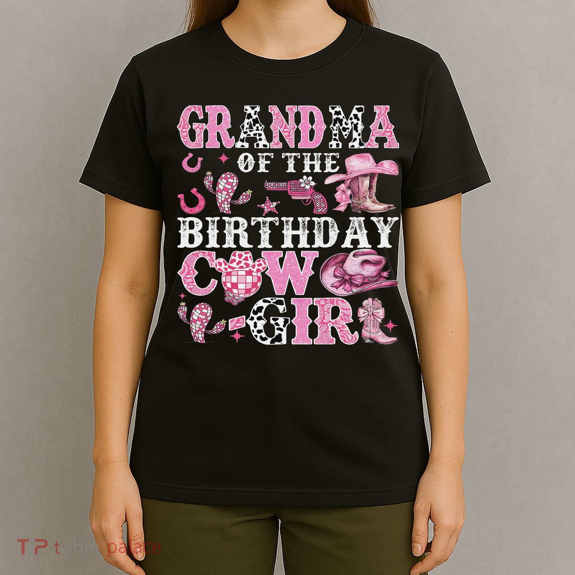 Grandma Of The Birthday Cow Girl Rodeo Cow Girl Birthday T-Shirt