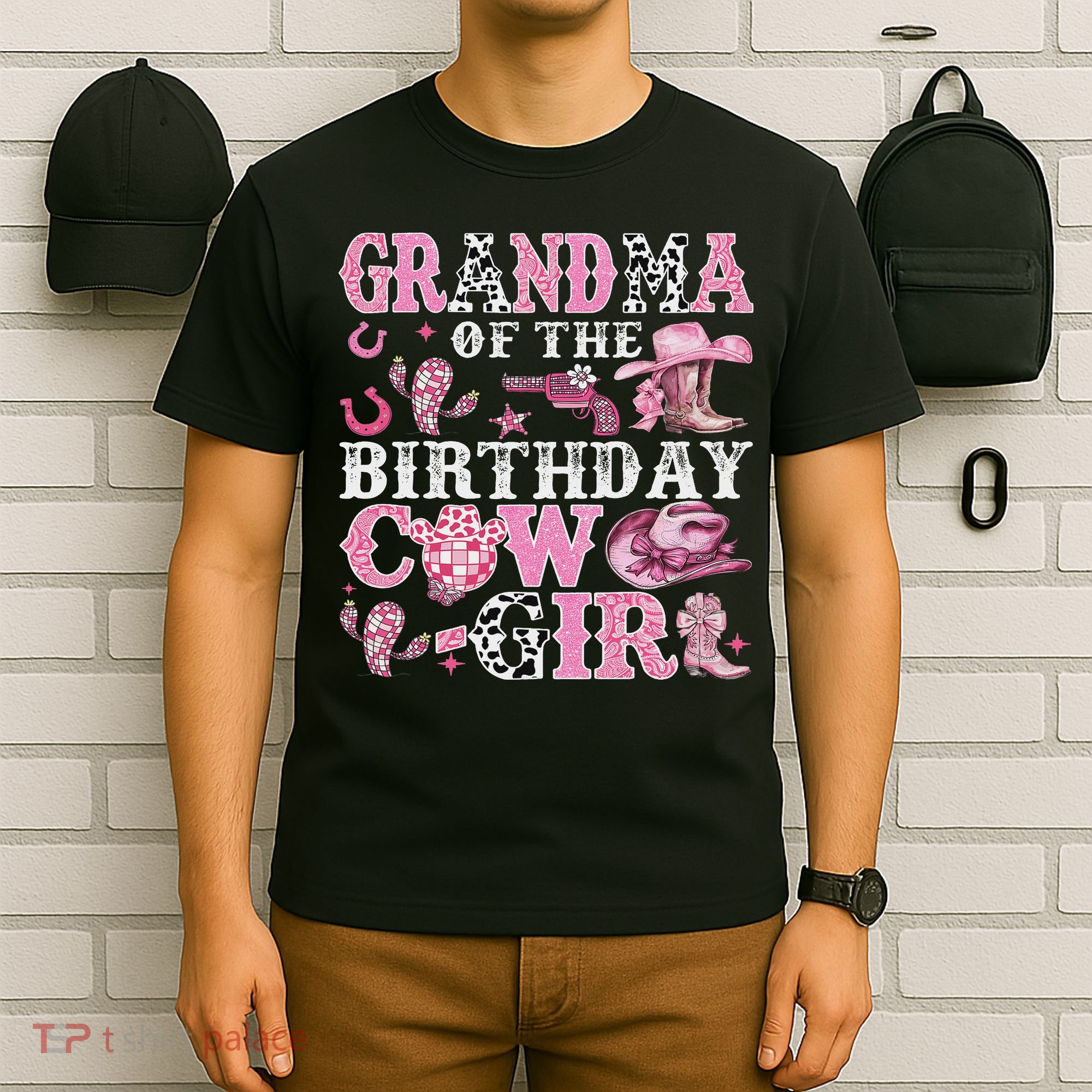 Grandma Of The Birthday Cow Girl Rodeo Cow Girl Birthday T-Shirt