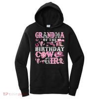 Grandma Of The Birthday Cow Girl Rodeo Cow Girl Birthday Women's Hoodie thumb 0