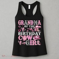Grandma Of The Birthday Cow Girl Rodeo Cow Girl Birthday Women's Tank Top thumb 3