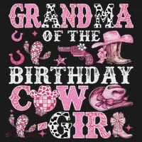 Grandma Of The Birthday Cow Girl Rodeo Cow Girl Birthday Women's Tank Top thumb 5