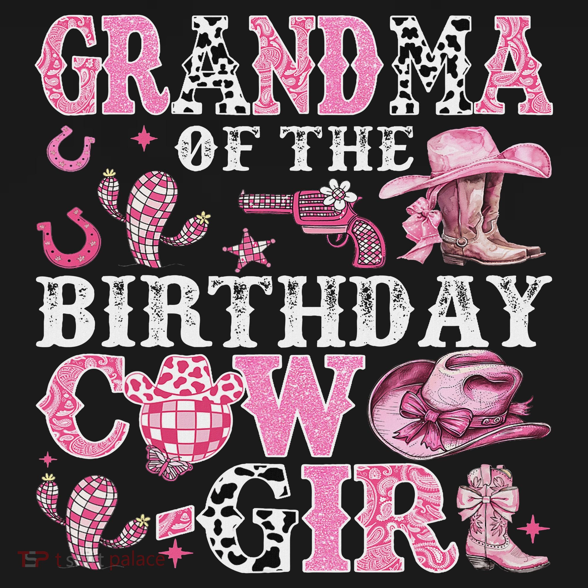Grandma Of The Birthday Cow Girl Rodeo Cow Girl Birthday Women's Tank Top