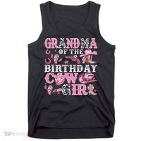 Grandma Of The Birthday Cow Girl Rodeo Cow Girl Birthday Tank Top thumb 0