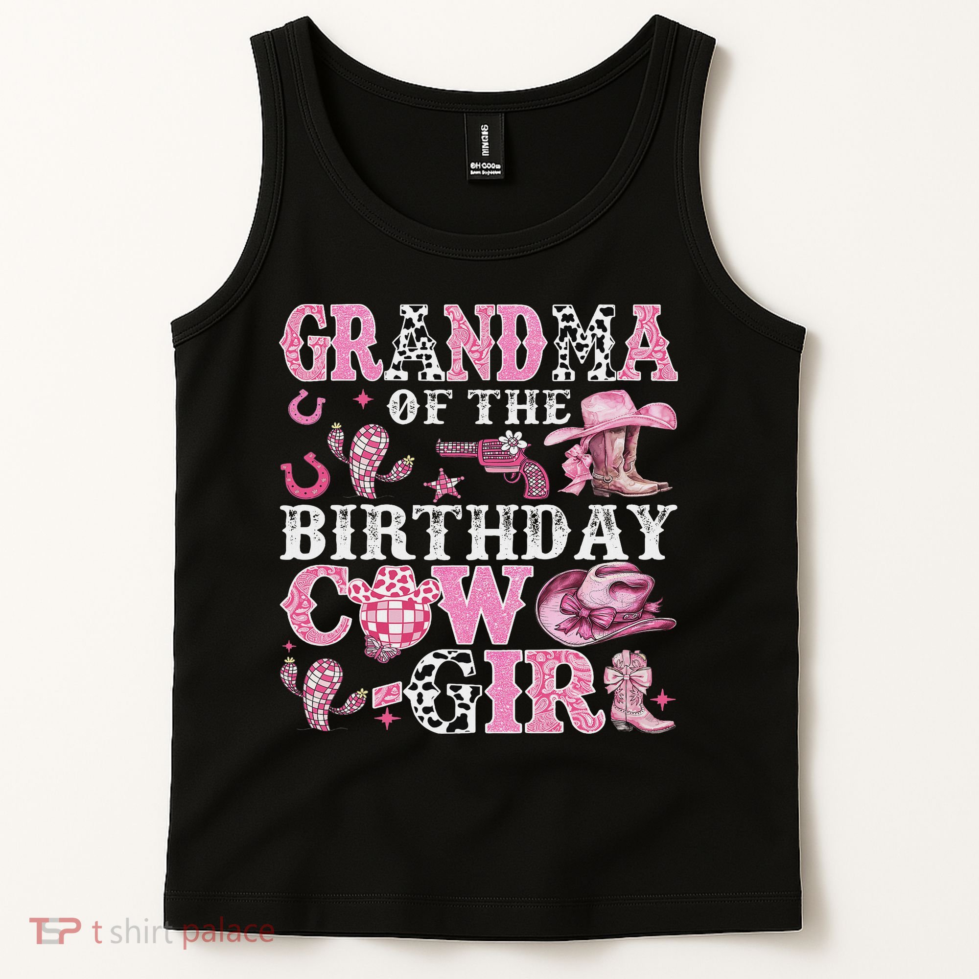 Grandma Of The Birthday Cow Girl Rodeo Cow Girl Birthday Tank Top
