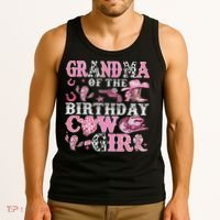 Grandma Of The Birthday Cow Girl Rodeo Cow Girl Birthday Tank Top thumb 3