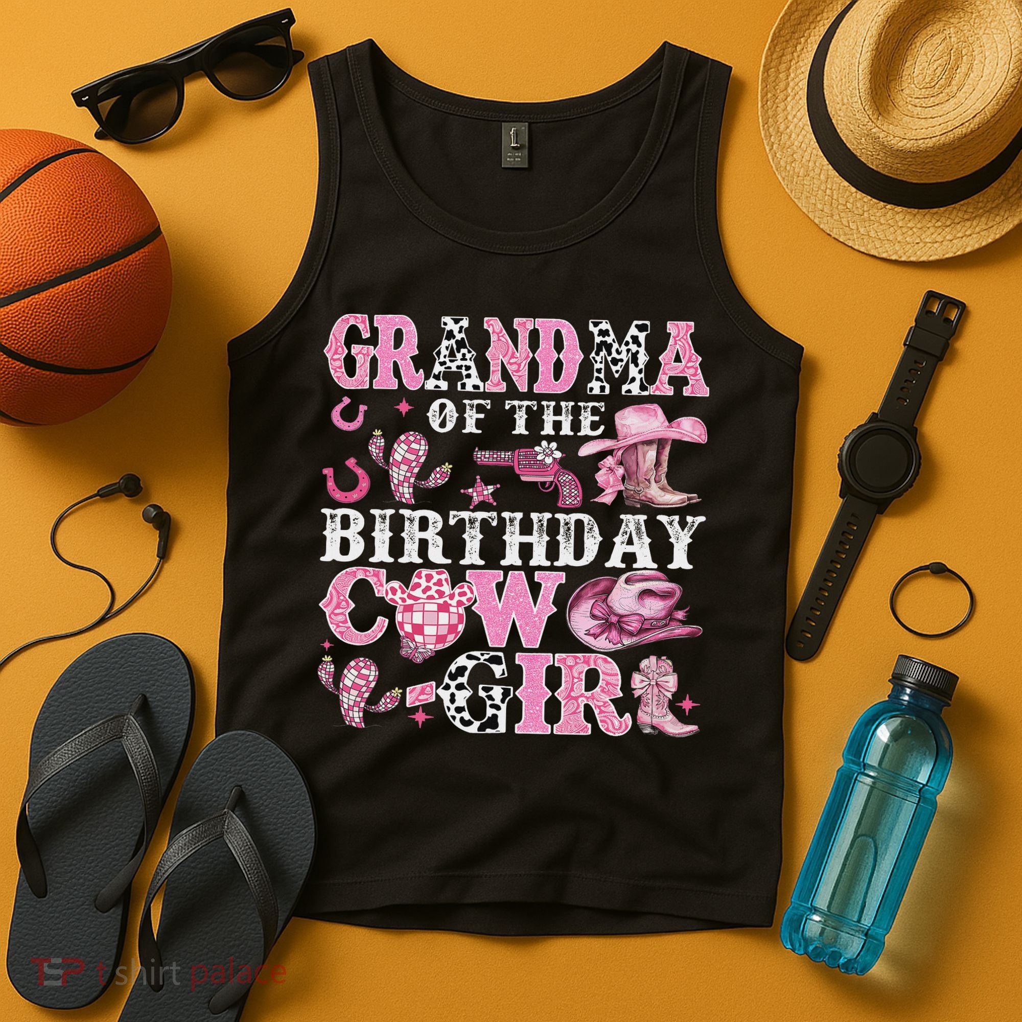 Grandma Of The Birthday Cow Girl Rodeo Cow Girl Birthday Tank Top