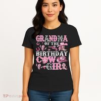 Grandma Of The Birthday Cow Girl Rodeo Cow Girl Birthday Women's T-Shirt thumb 4