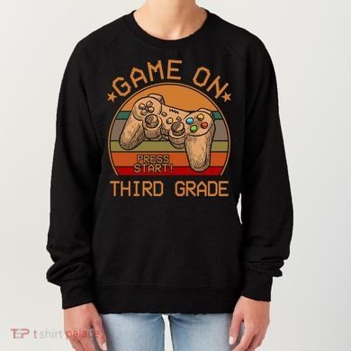 Game On Third Grade Back To School Gamer Funny Funny Gift Women's Sweatshirt