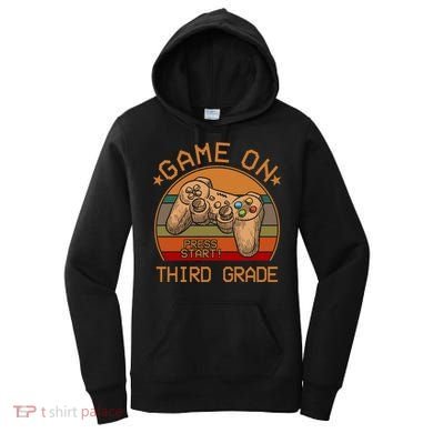 Game On Third Grade Back To School Gamer Funny Funny Gift Women's Hoodie