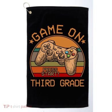 Game On Third Grade Back To School Gamer Funny Funny Gift Golf Towel